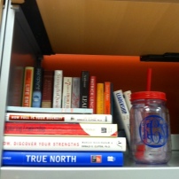 Books on Books and my monogrammed mason jar